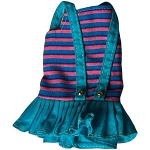 Mattel Skipper Doll Dress Vintage 1960s Blue Pink Striped Pleated Good Condition
